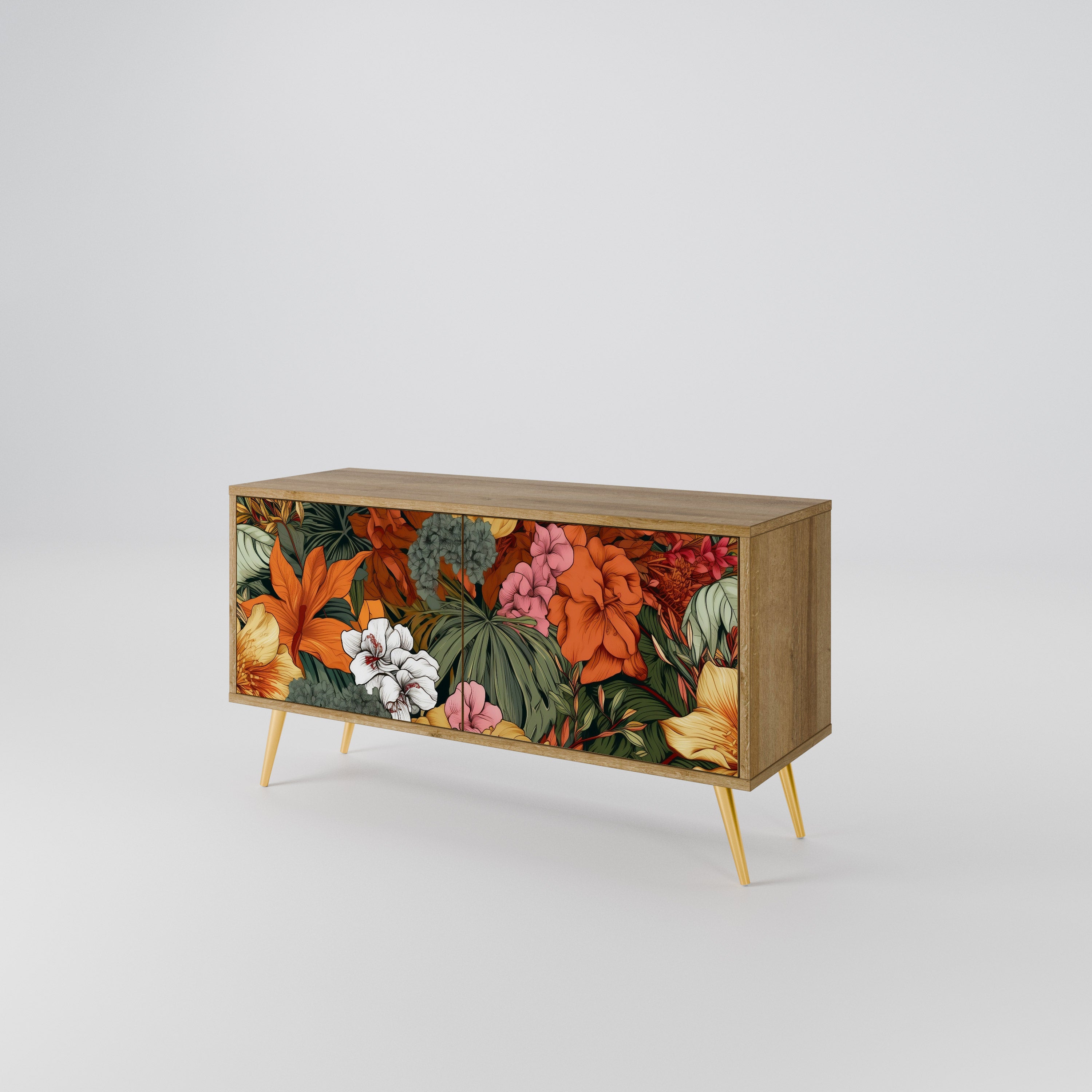 RADIANT FLORA Mueble de TV Compacto de 2 puertas