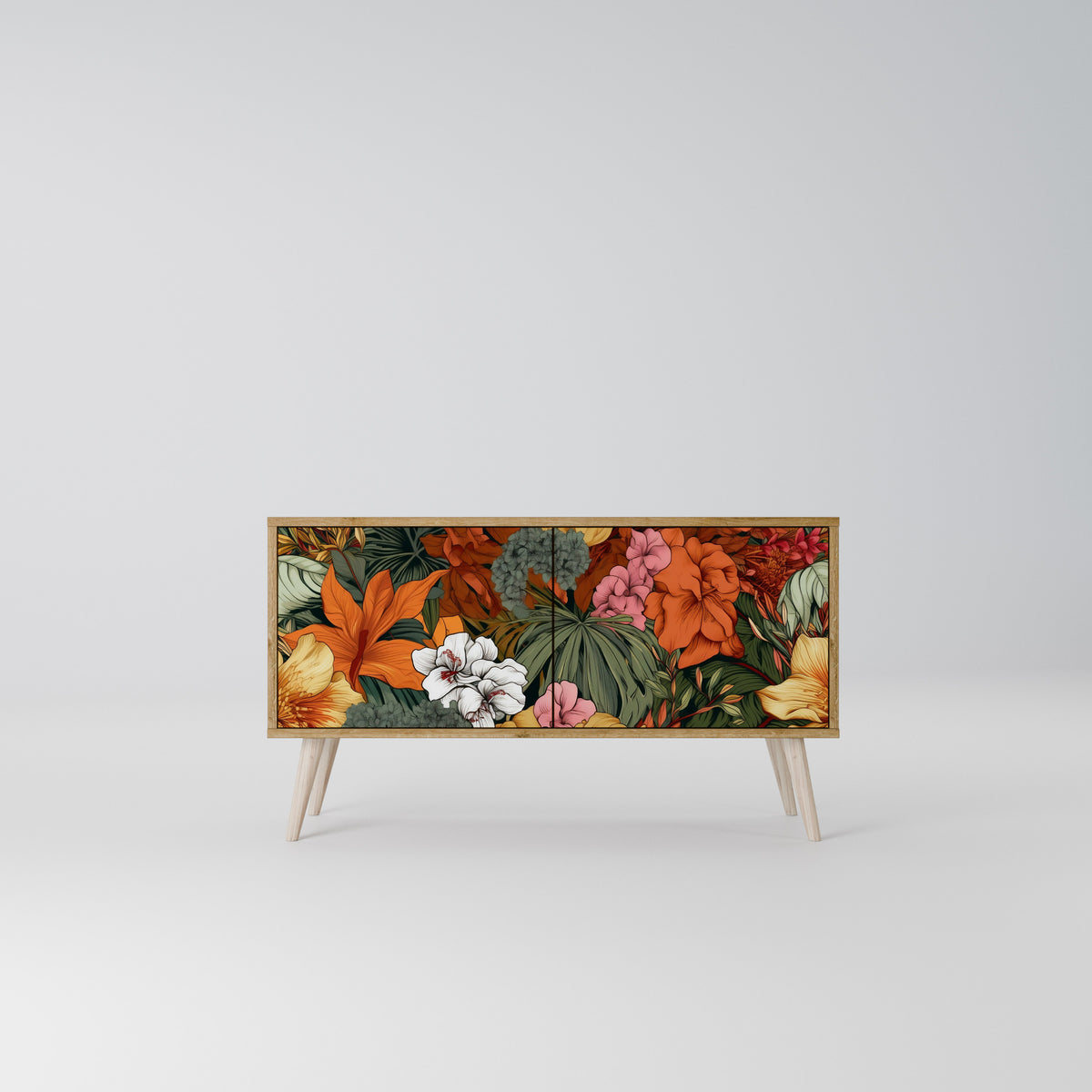 RADIANT FLORA Mueble de TV Compacto de 2 puertas