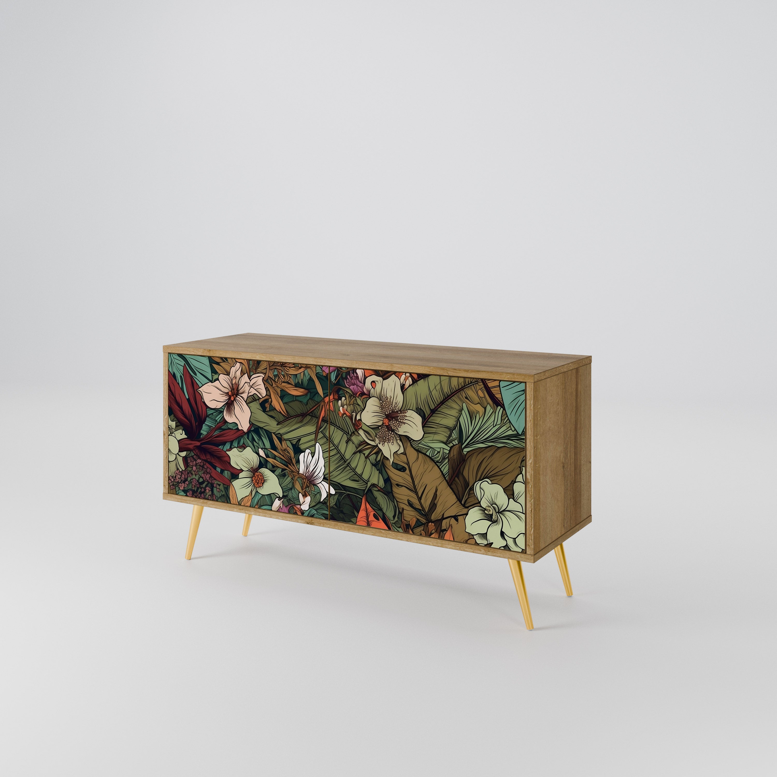 BOTANICAL EMERGENCE Mueble de TV Compacto de 2 puertas
