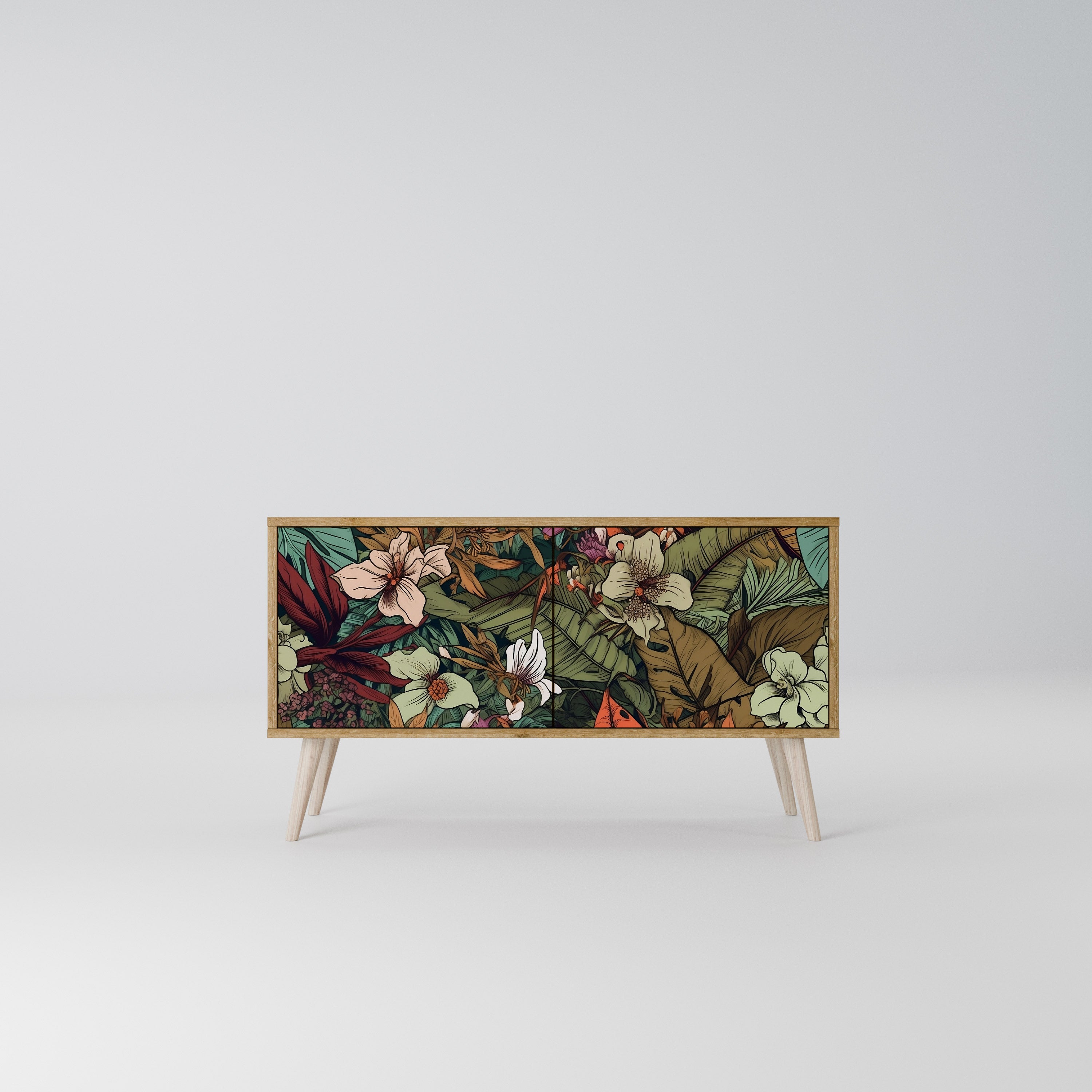 BOTANICAL EMERGENCE Mueble de TV Compacto de 2 puertas