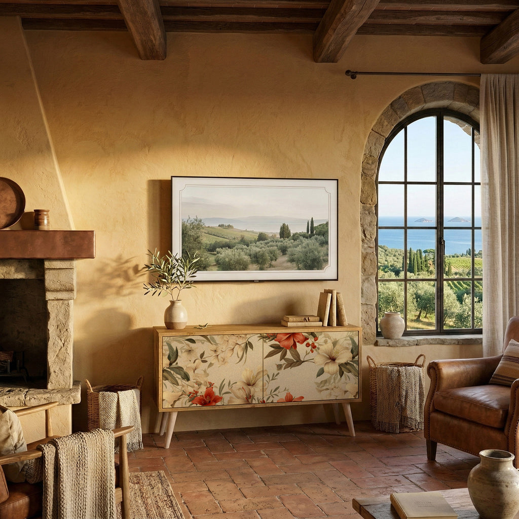 BLOOMING HARMONY Mueble de TV Compacto de 2 puertas