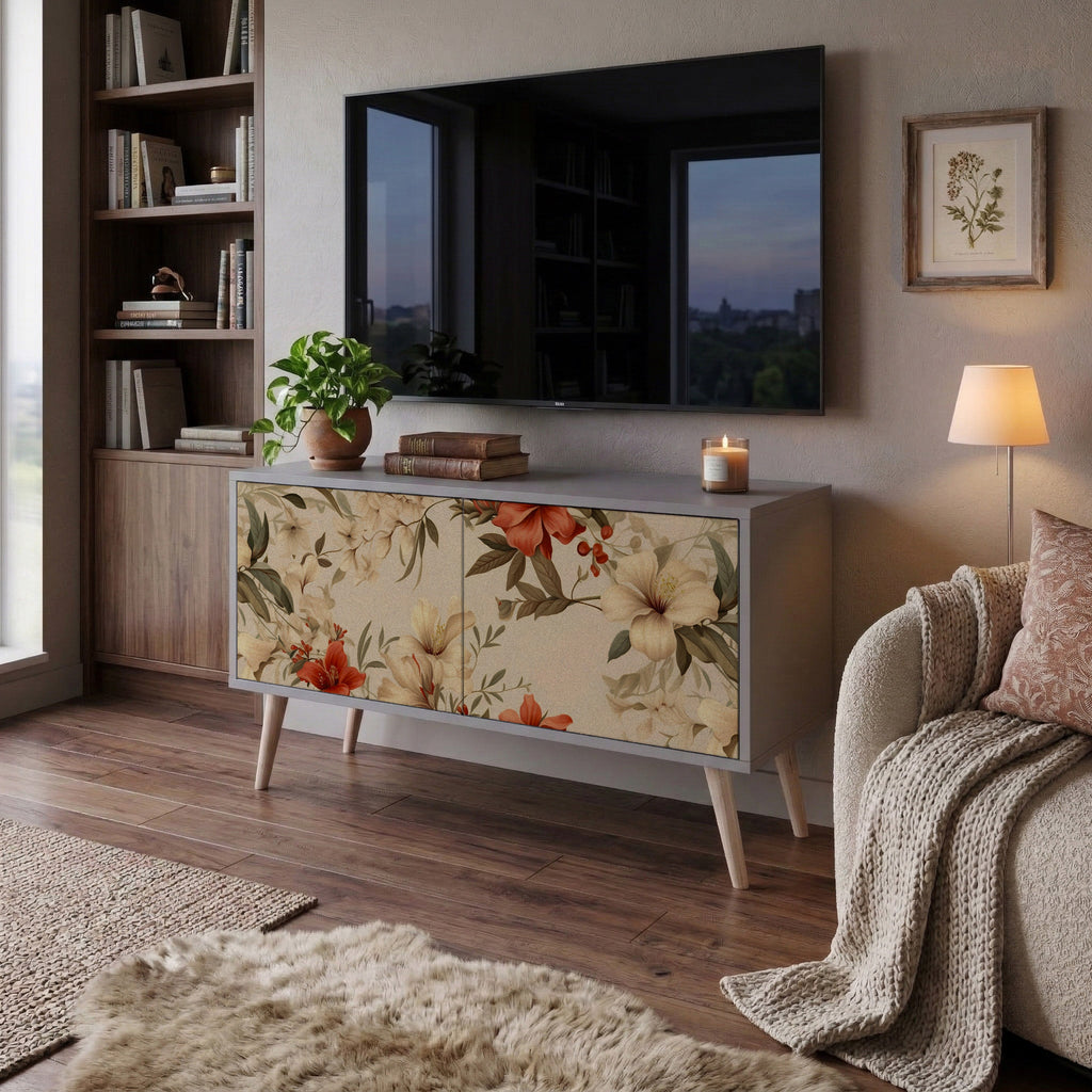 BLOOMING HARMONY Mueble de TV Compacto de 2 puertas