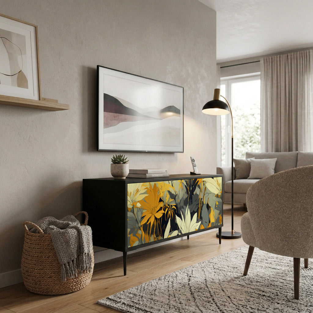 SUNKISSED LILY Mueble de TV Compacto de 2 puertas