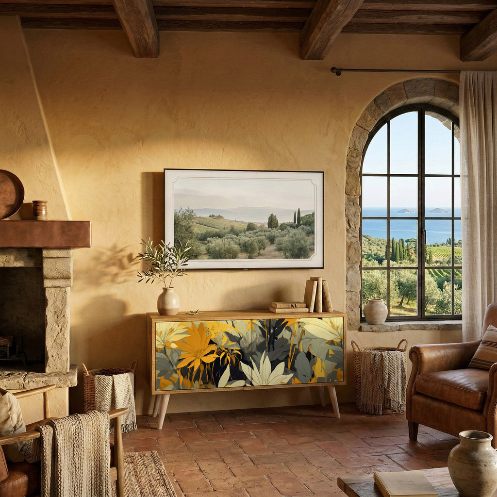 SUNKISSED LILY Mueble de TV Compacto de 2 puertas