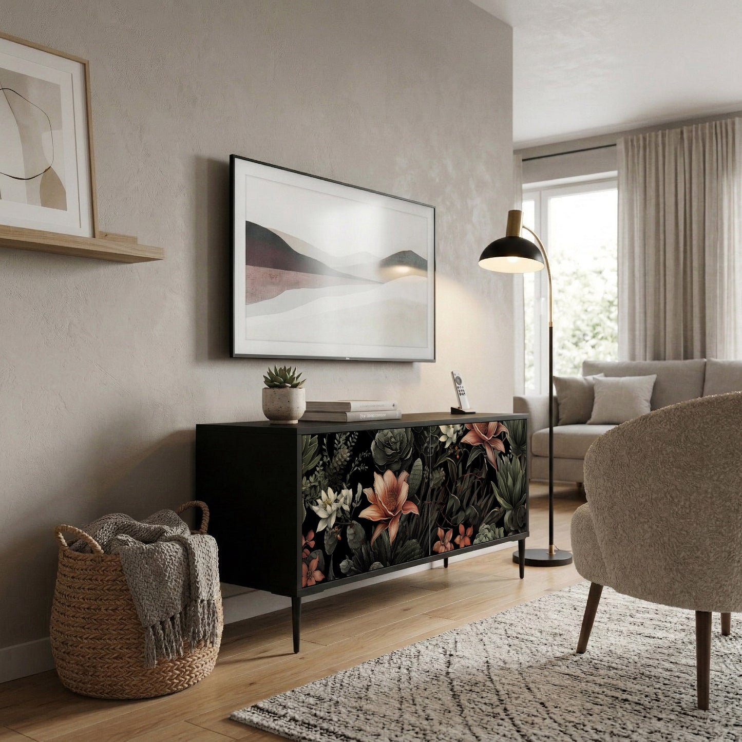 SECRET VERDURE Mueble de TV Compacto de 2 puertas