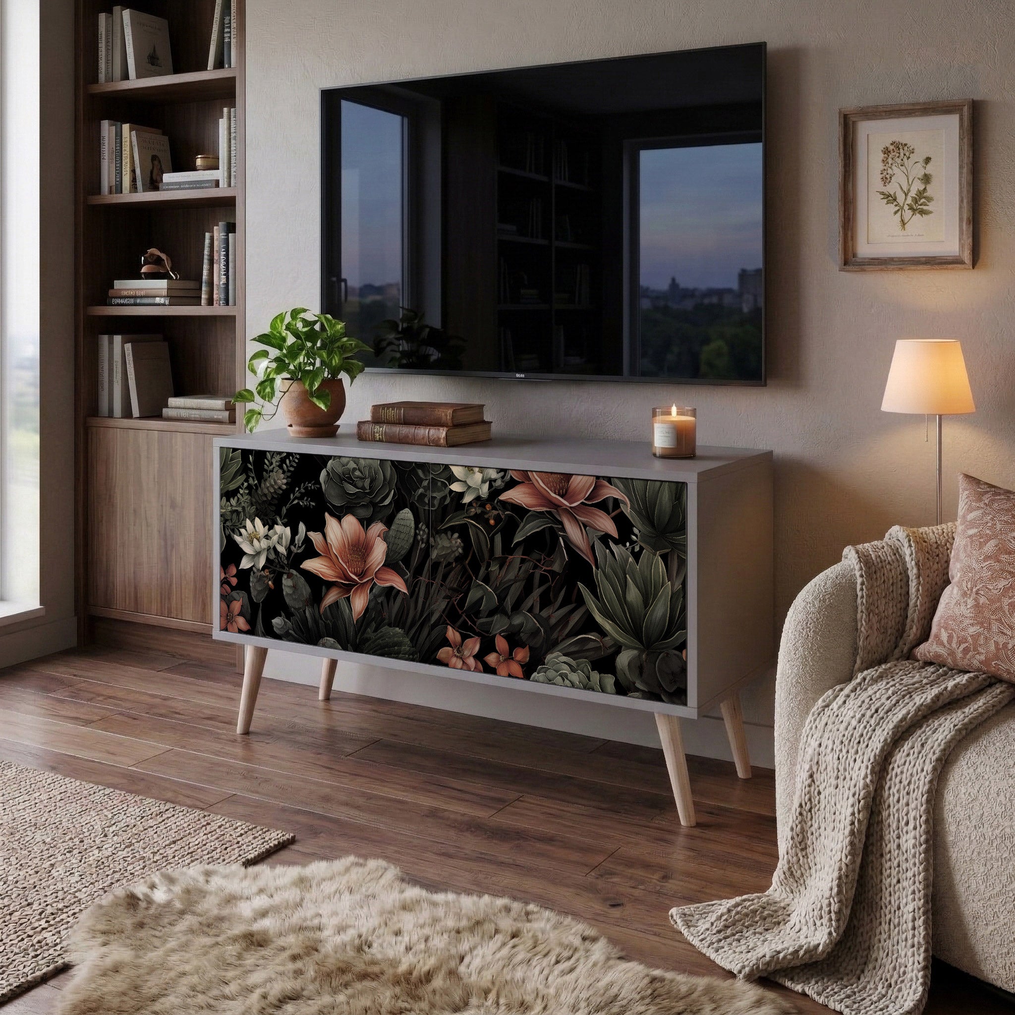 SECRET VERDURE Mueble de TV Compacto de 2 puertas