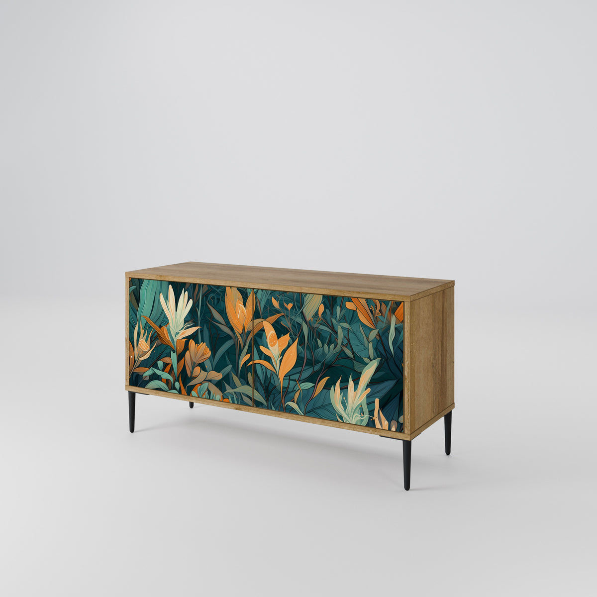 FLORAL SERENITY Mueble de TV Compacto de 2 puertas