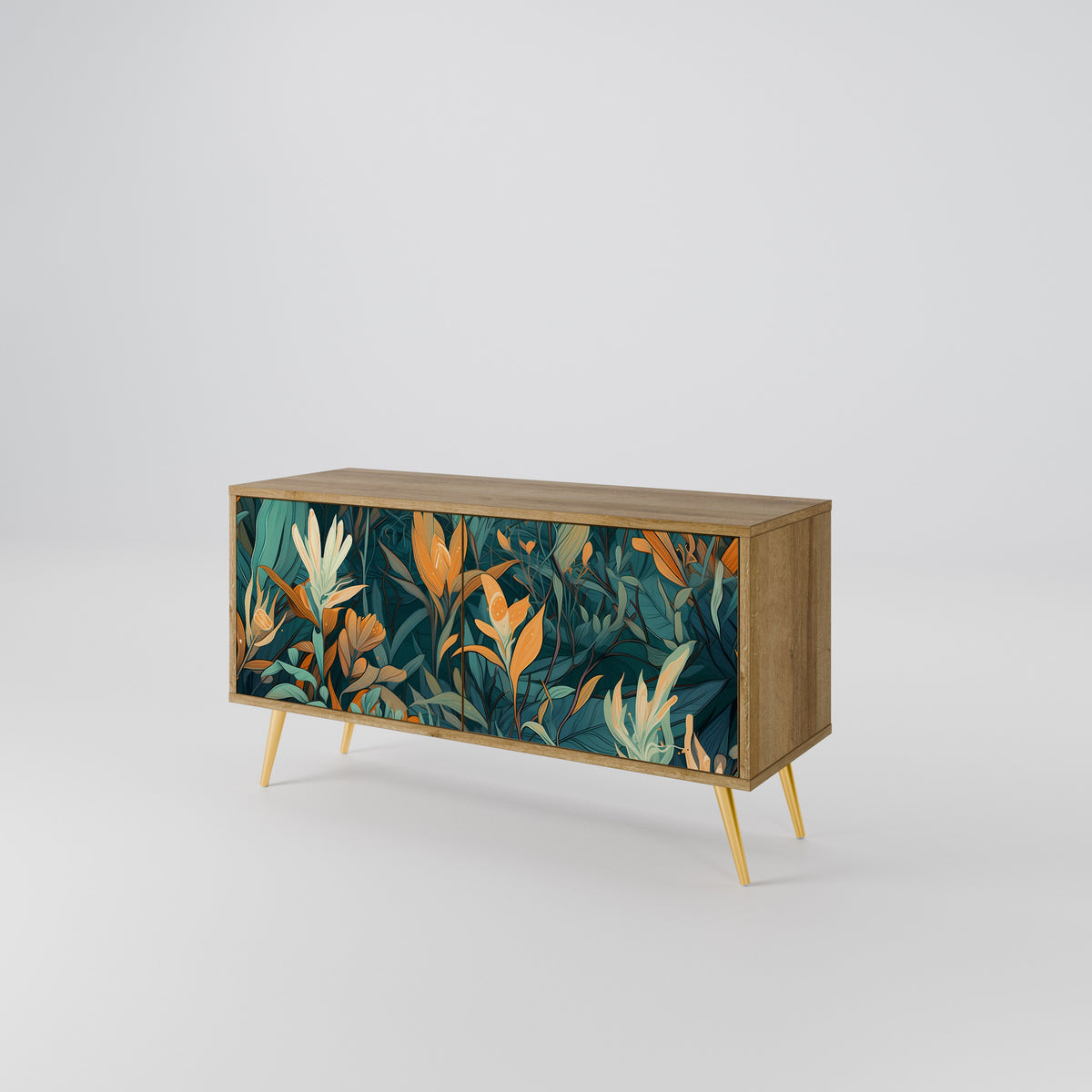 FLORAL SERENITY Mueble de TV Compacto de 2 puertas
