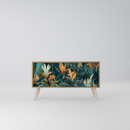 FLORAL SERENITY Mueble de TV Compacto de 2 puertas