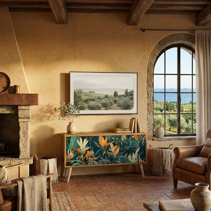 FLORAL SERENITY Mueble de TV Compacto de 2 puertas