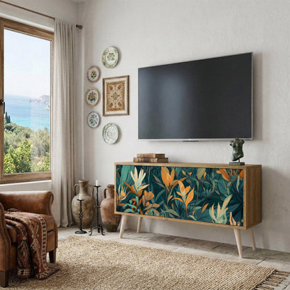 FLORAL SERENITY Mueble de TV Compacto de 2 puertas