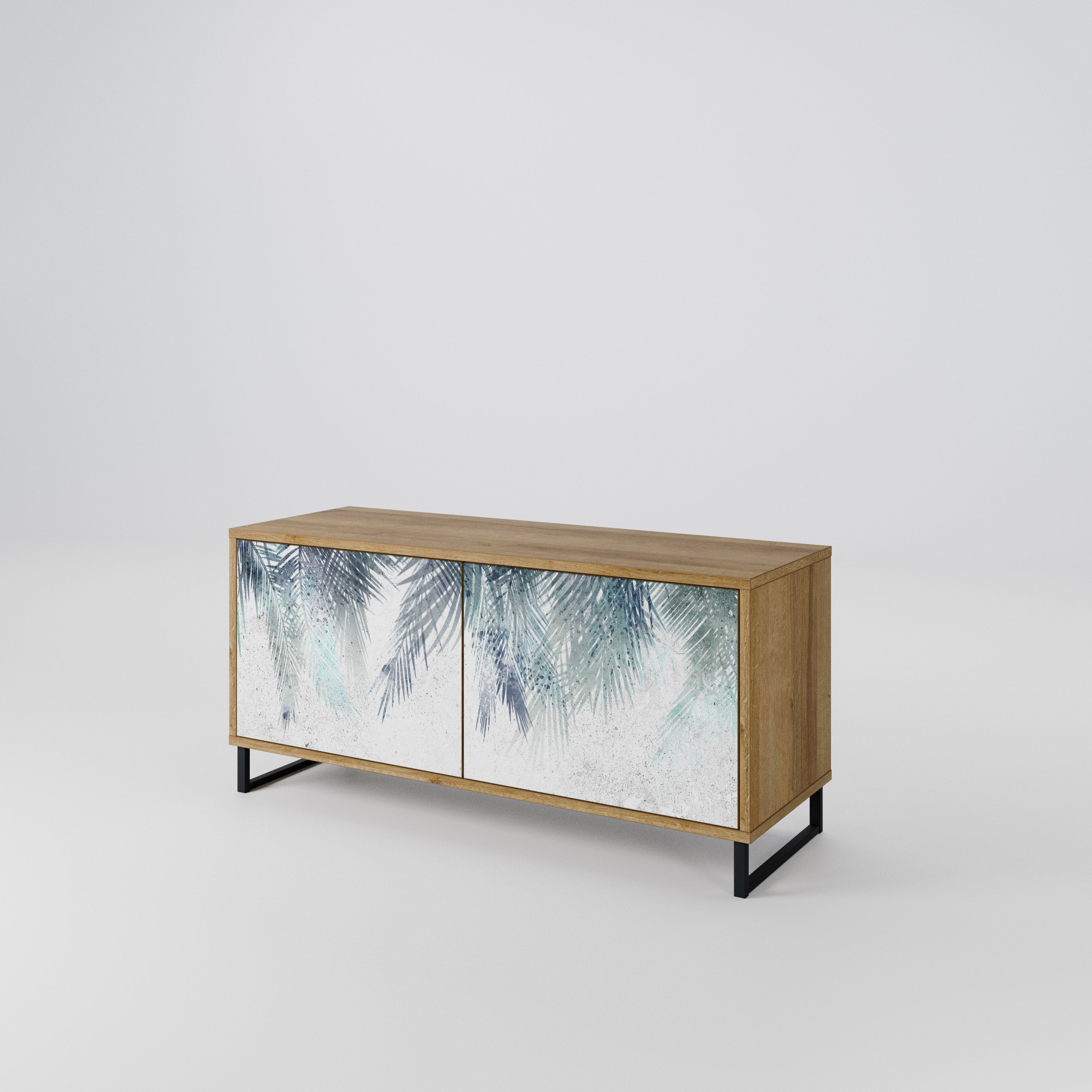 PALM VEIL Mueble de TV Compacto de 2 puertas