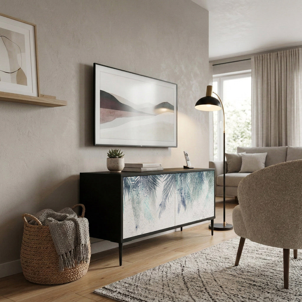 PALM VEIL Mueble de TV Compacto de 2 puertas