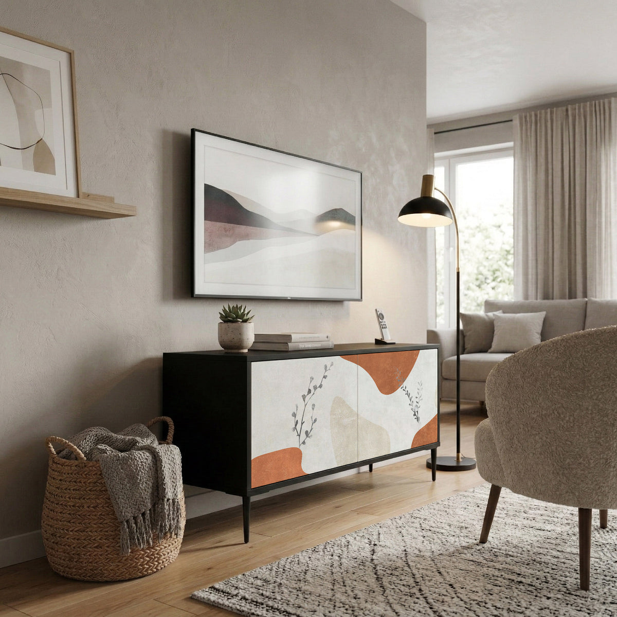 TRANQUIL TWIG Mueble de TV Compacto de 2 puertas