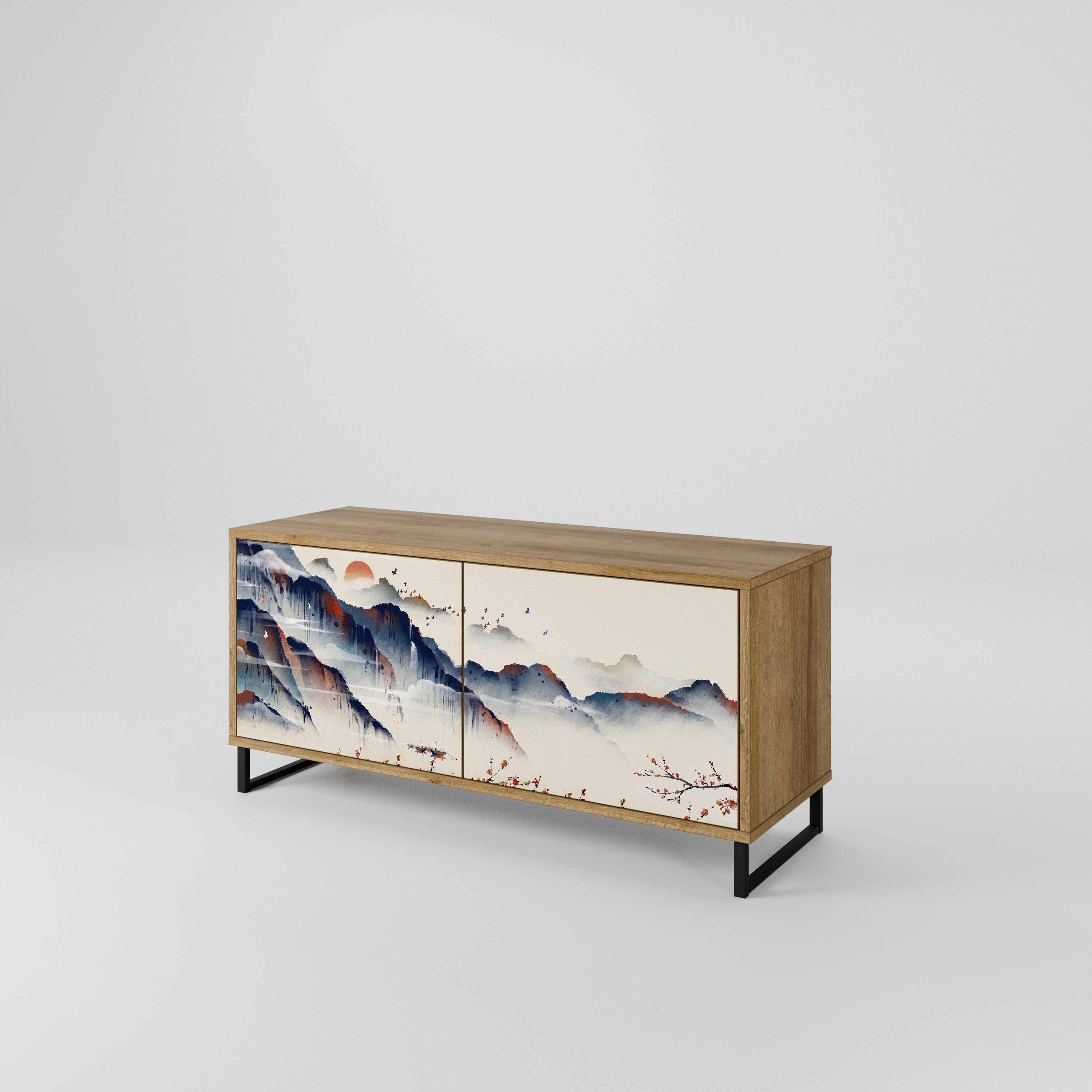 JAPANESE LANDSCAPE Mueble de TV Compacto de 2 puertas