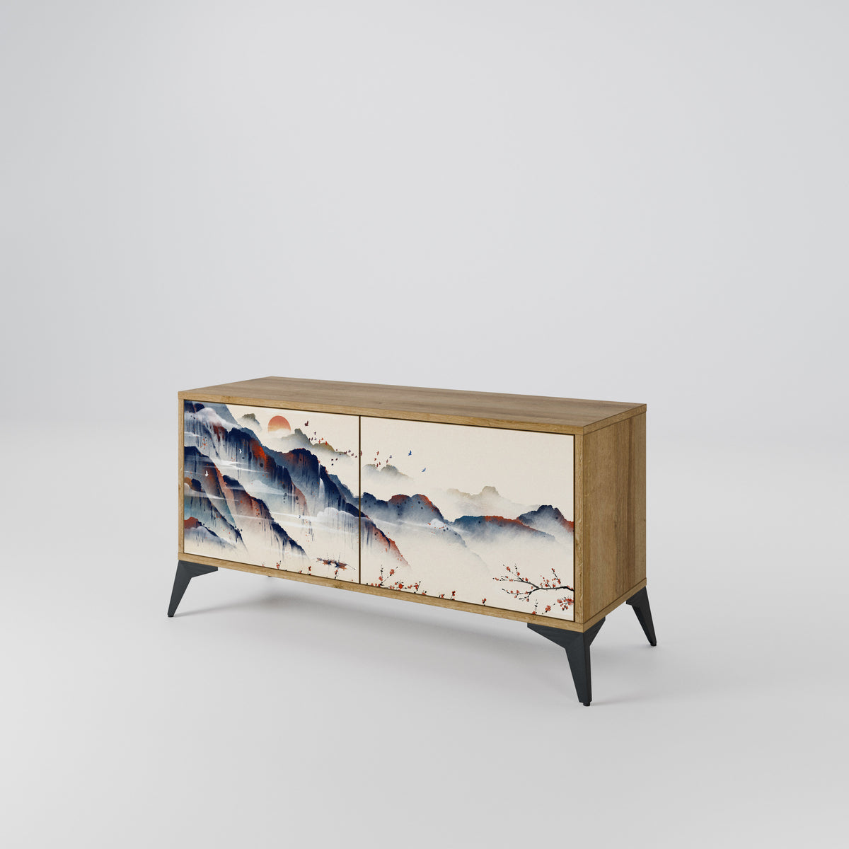 JAPANESE LANDSCAPE Mueble de TV Compacto de 2 puertas