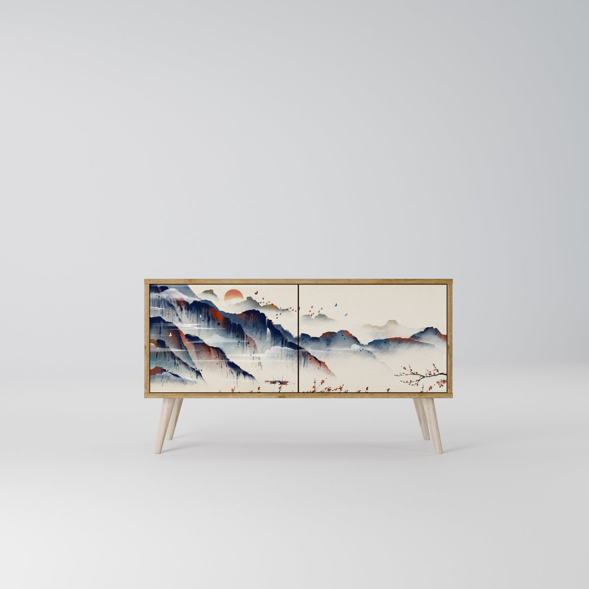 JAPANESE LANDSCAPE Mueble de TV Compacto de 2 puertas