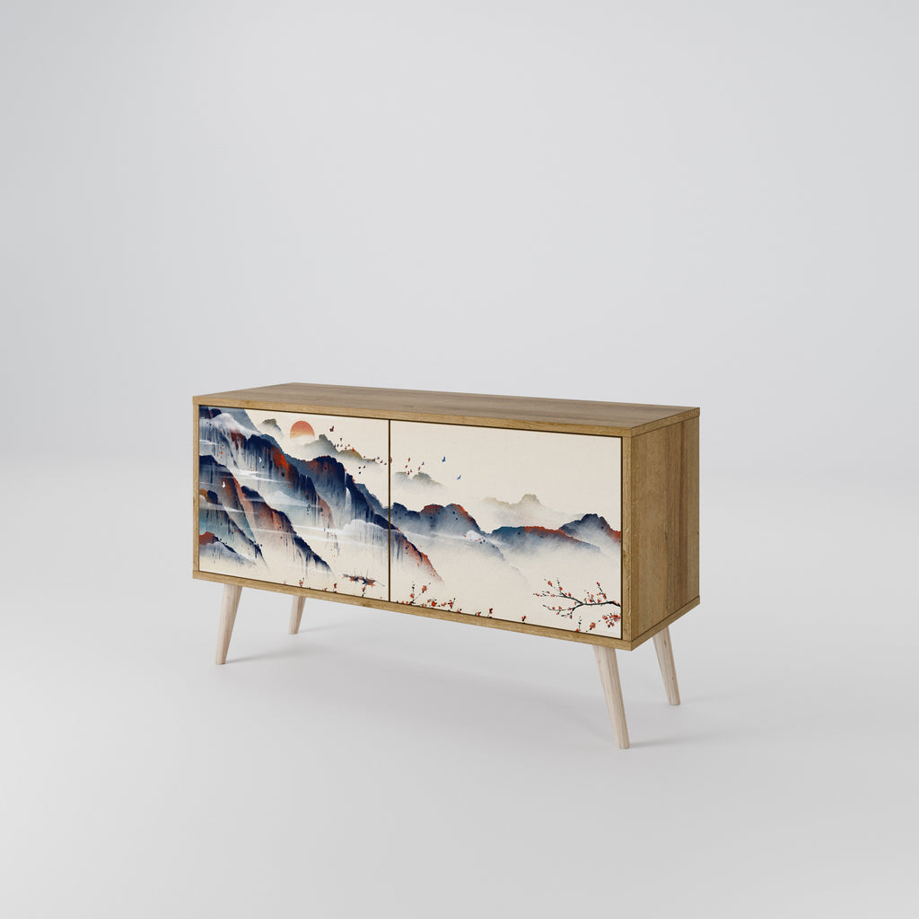 JAPANESE LANDSCAPE Mueble de TV Compacto de 2 puertas