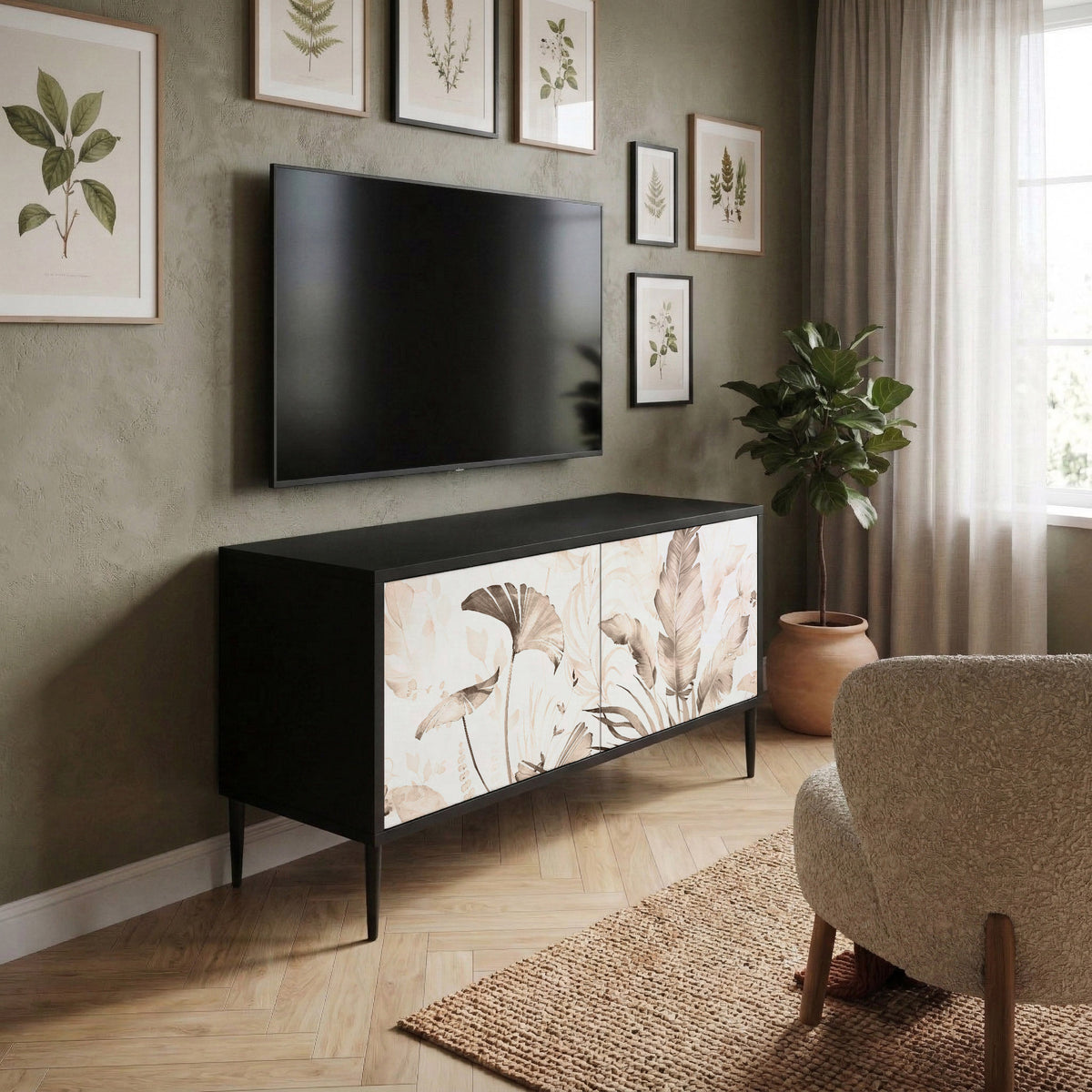 WILD TENDERNESS Mueble de TV Compacto de 2 puertas