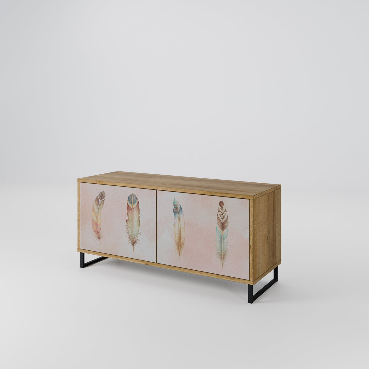 THE DELIQUESCE Mueble de TV Compacto de 2 puertas