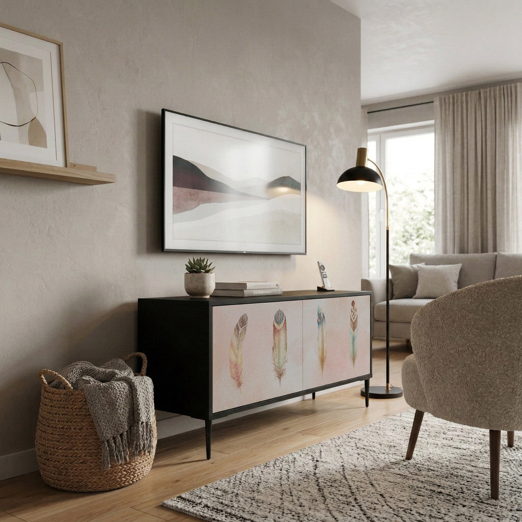 THE DELIQUESCE Mueble de TV Compacto de 2 puertas