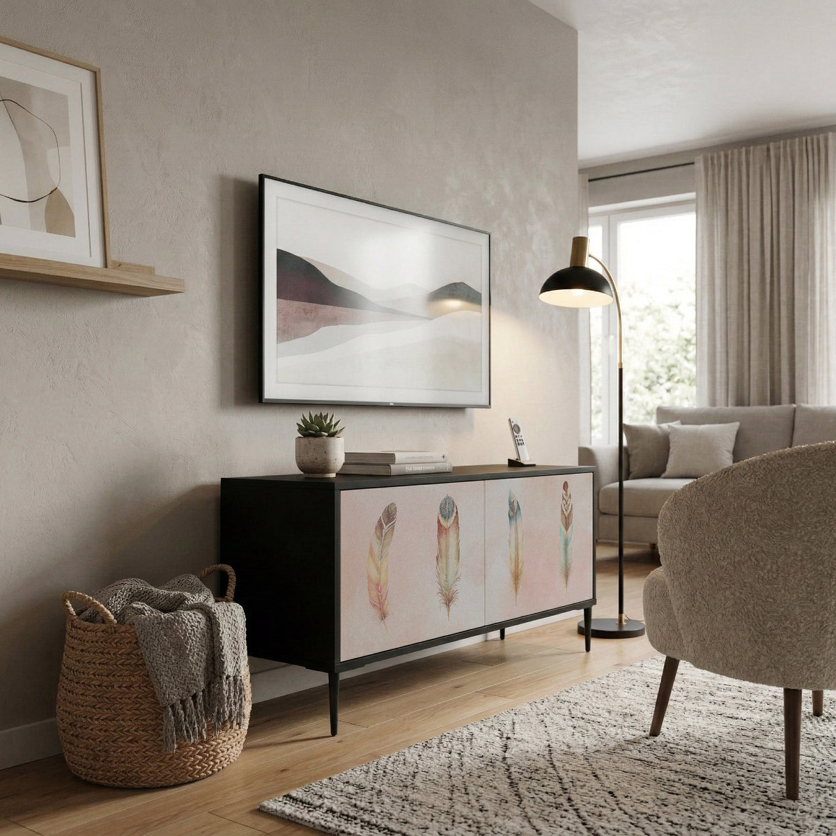 THE DELIQUESCE Mueble de TV Compacto de 2 puertas