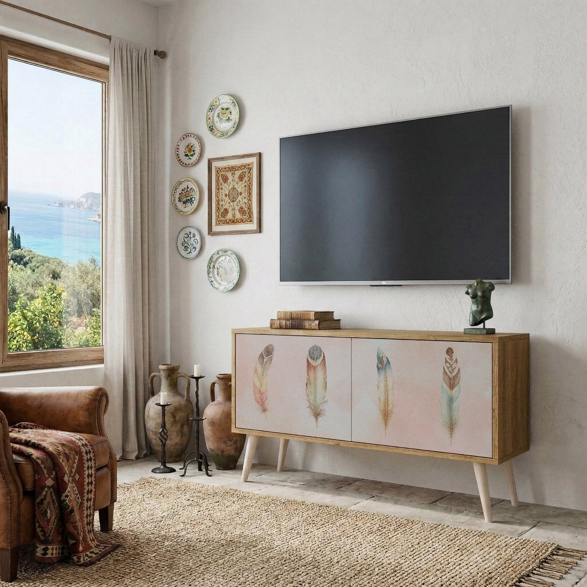 THE DELIQUESCE Mueble de TV Compacto de 2 puertas