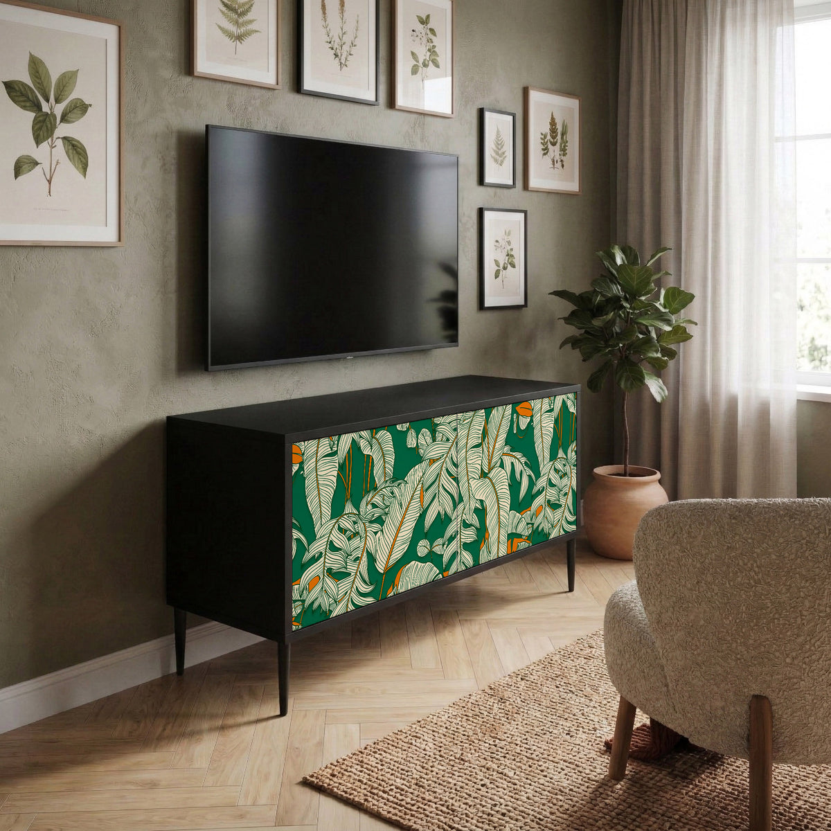 VERDANT PLEASURES Mueble de TV Compacto de 2 puertas