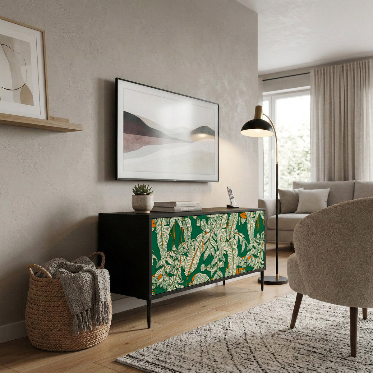 VERDANT PLEASURES Mueble de TV Compacto de 2 puertas