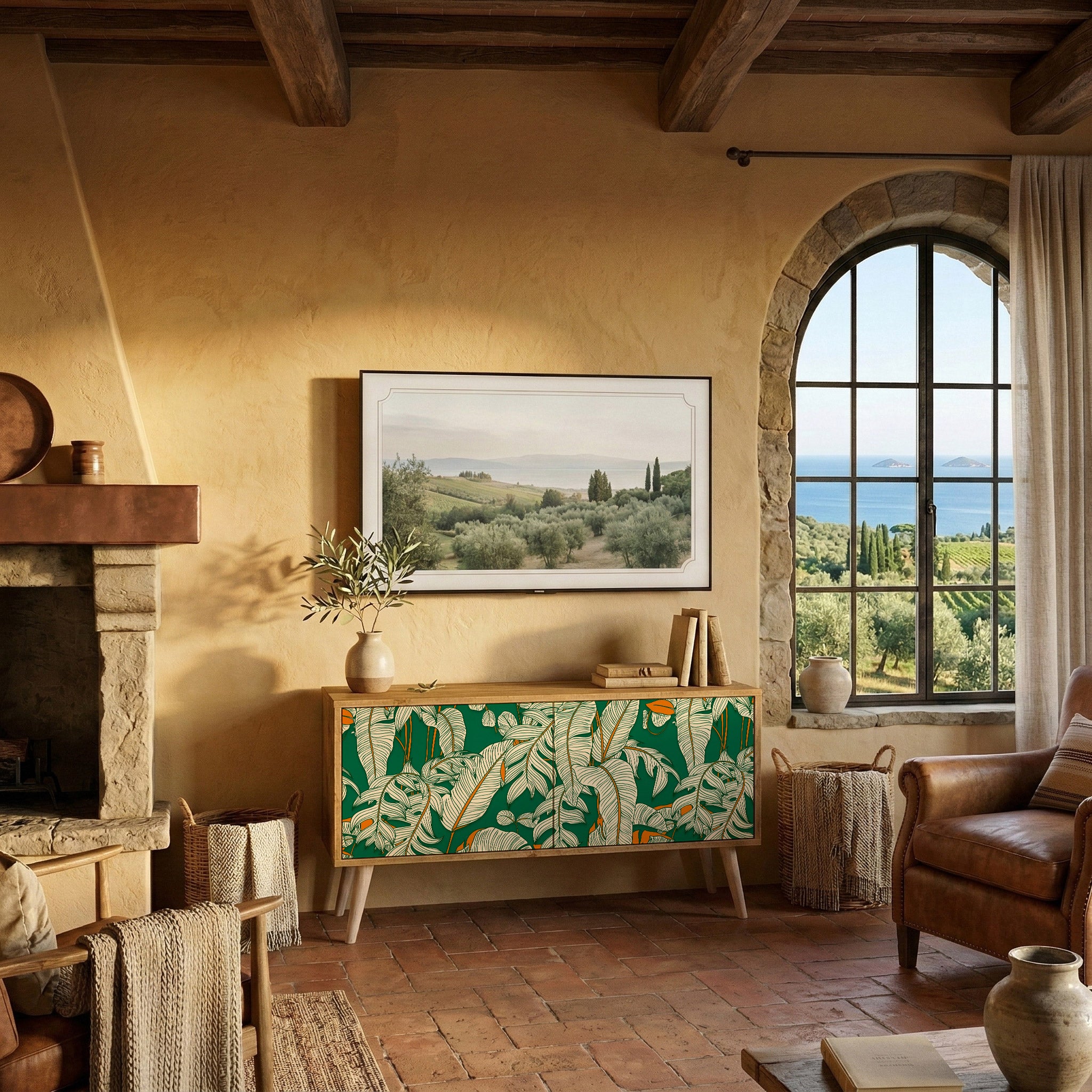 VERDANT PLEASURES Mueble de TV Compacto de 2 puertas