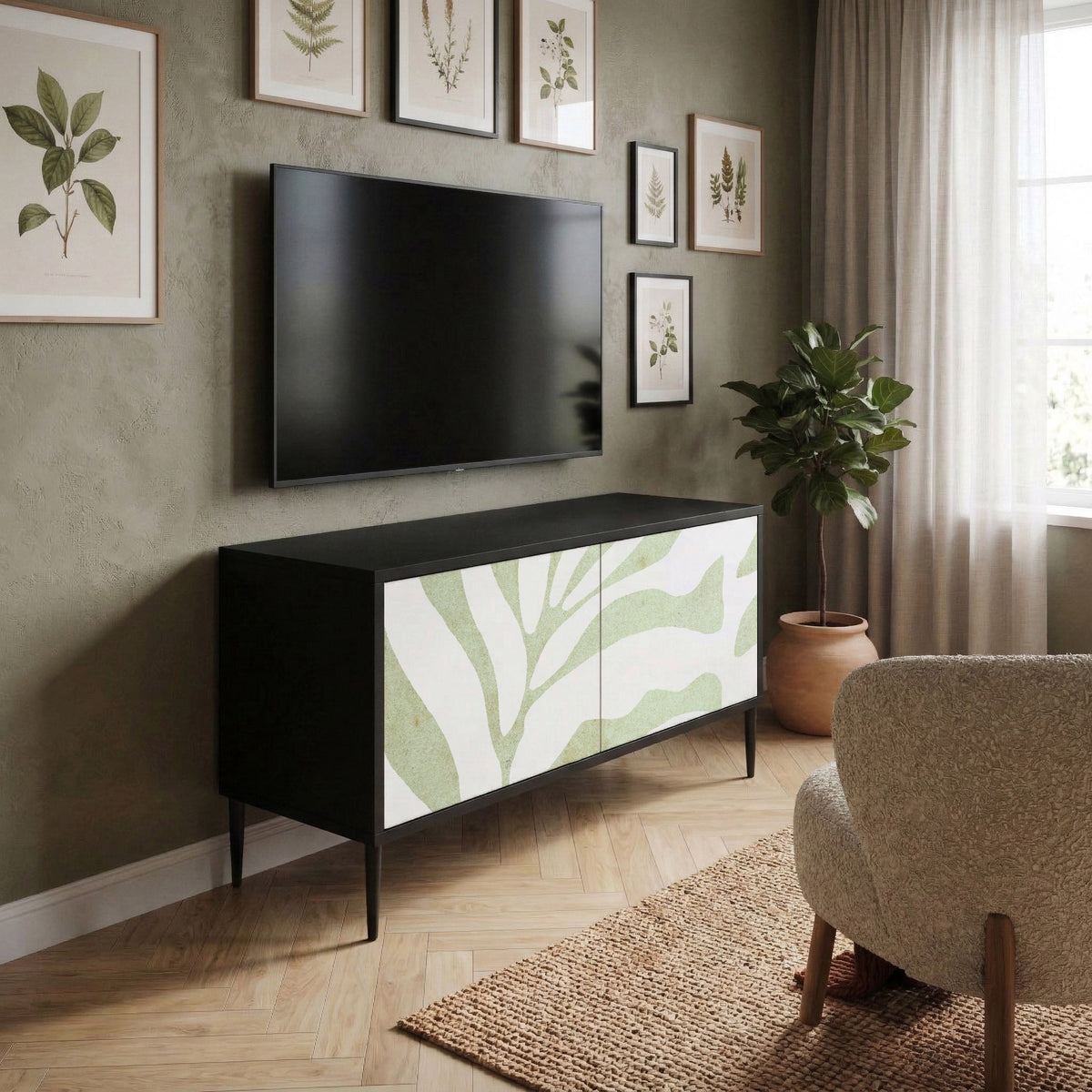 BOTANICAL SPARK Mueble de TV Compacto de 2 puertas
