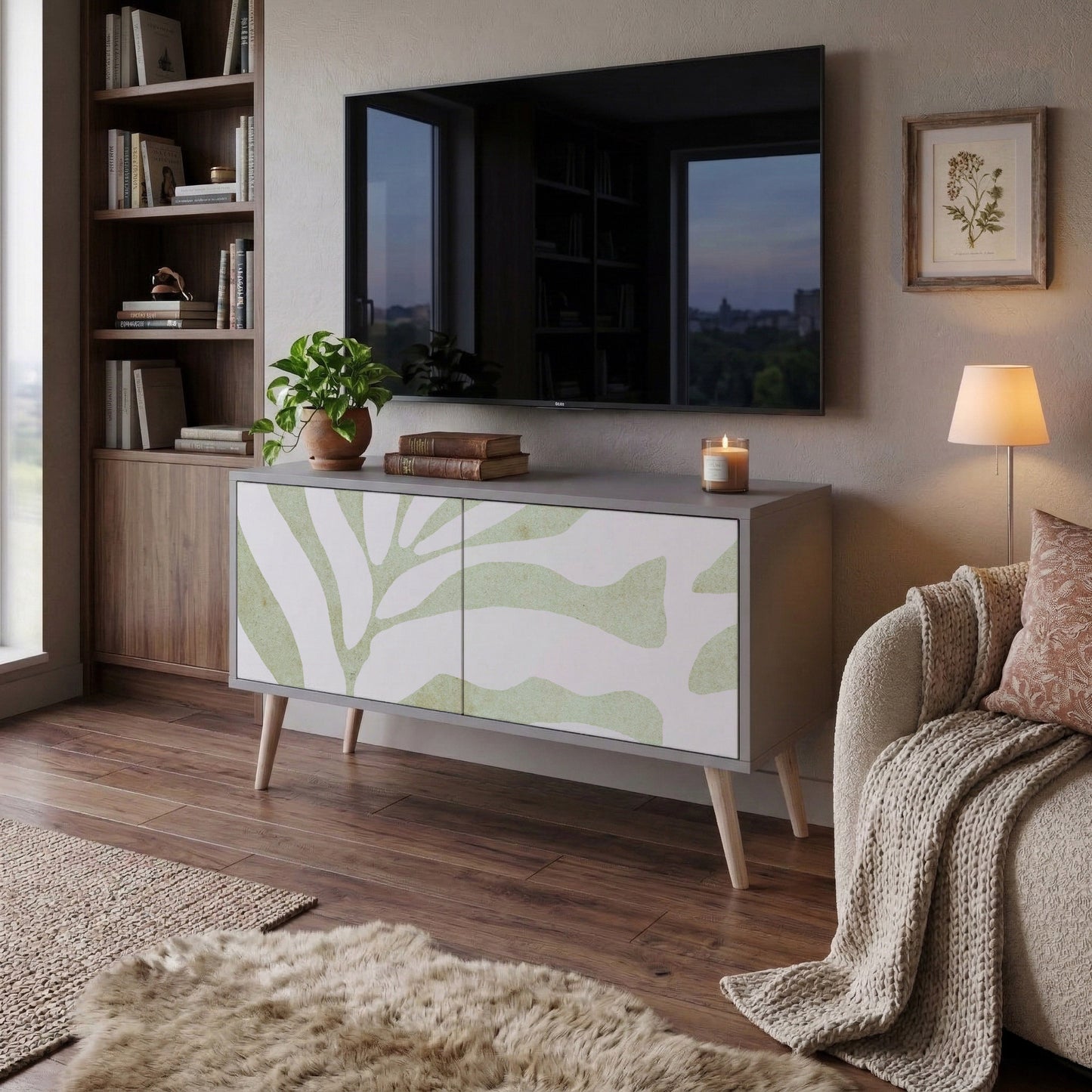 BOTANICAL SPARK Mueble de TV Compacto de 2 puertas