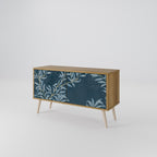 BLUE LEAVES Mueble de TV Compacto de 2 puertas