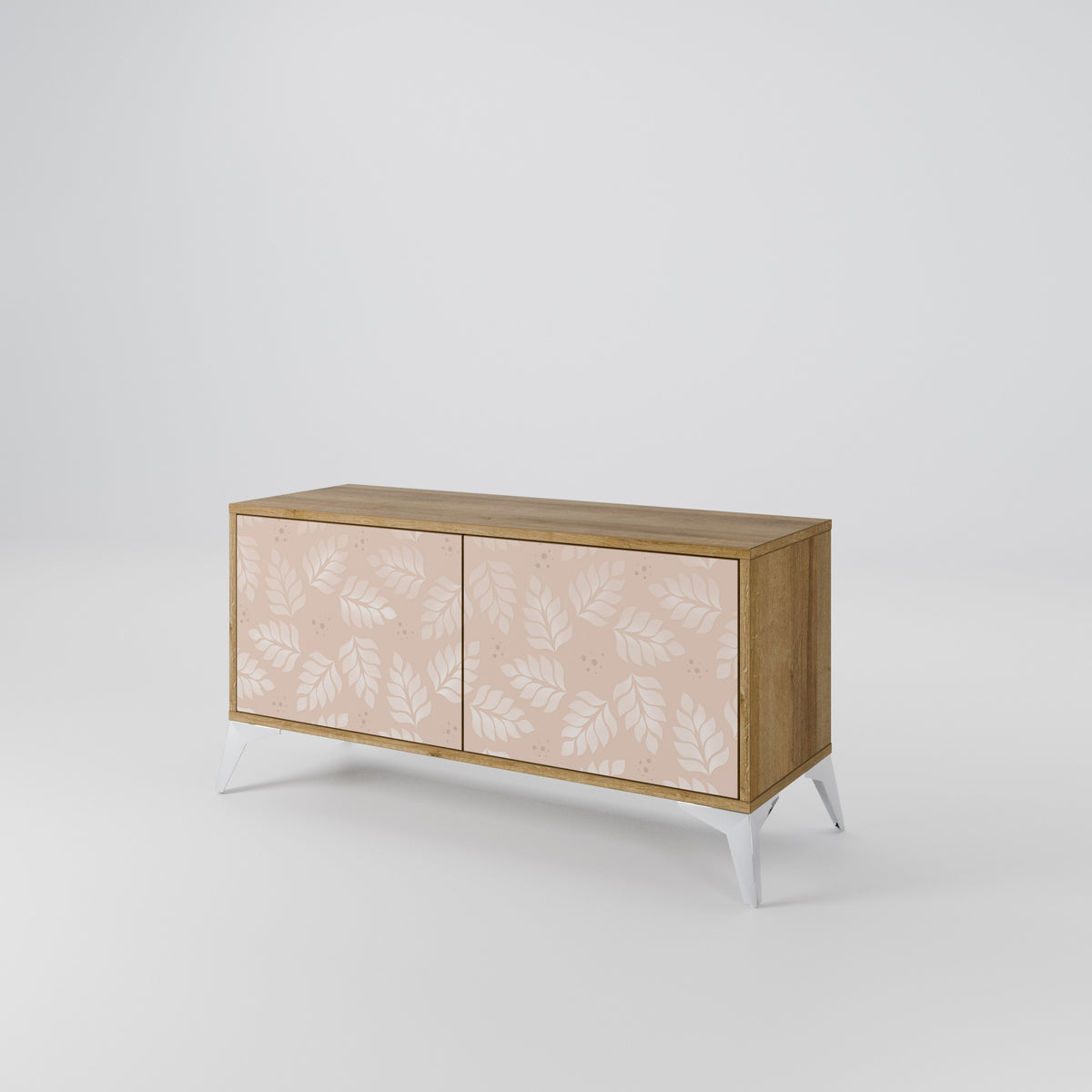 LEAVES ON BEIGE Mueble de TV Compacto de 2 puertas