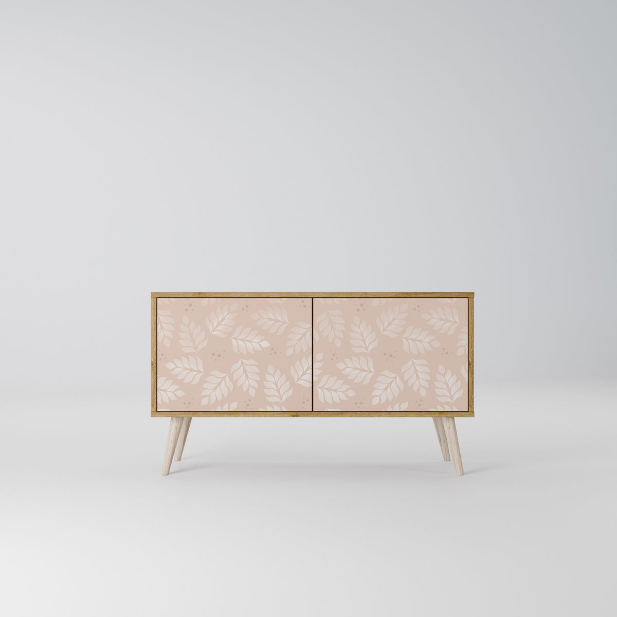 LEAVES ON BEIGE Mueble de TV Compacto de 2 puertas