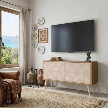 LEAVES ON BEIGE Mueble de TV Compacto de 2 puertas