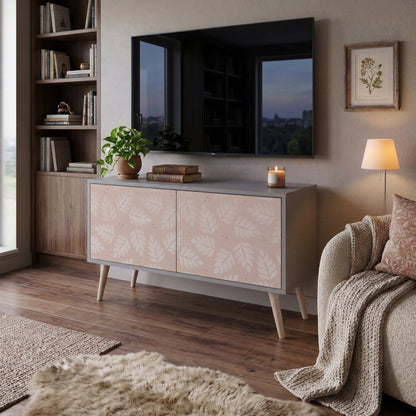 LEAVES ON BEIGE Mueble de TV Compacto de 2 puertas