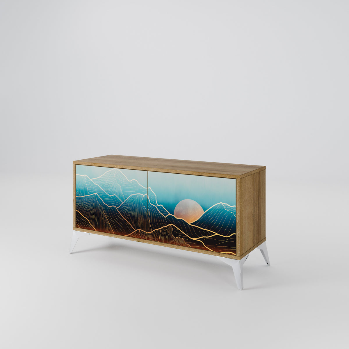 LUNAR SECRETS Mueble de TV Compacto de 2 puertas
