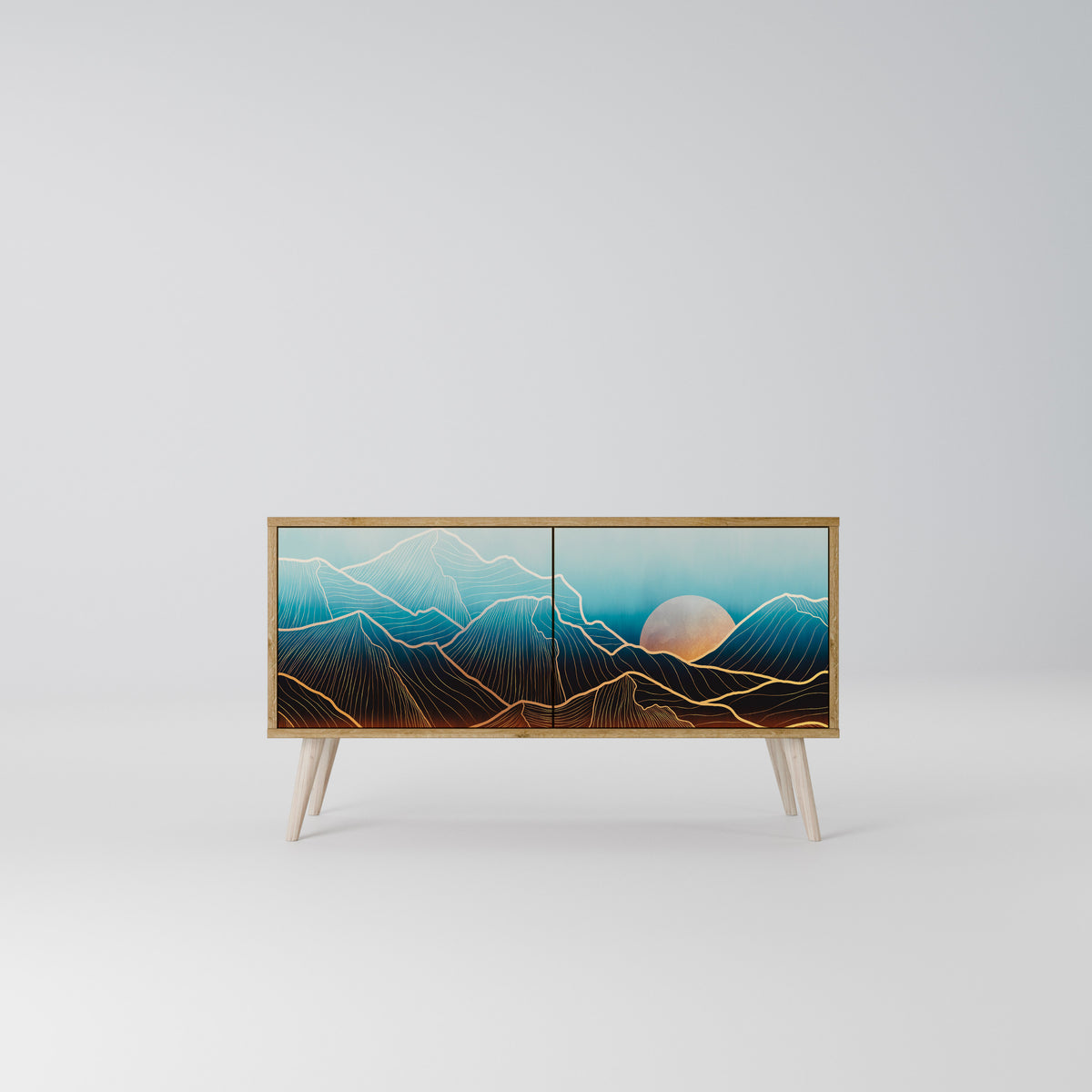 LUNAR SECRETS Mueble de TV Compacto de 2 puertas
