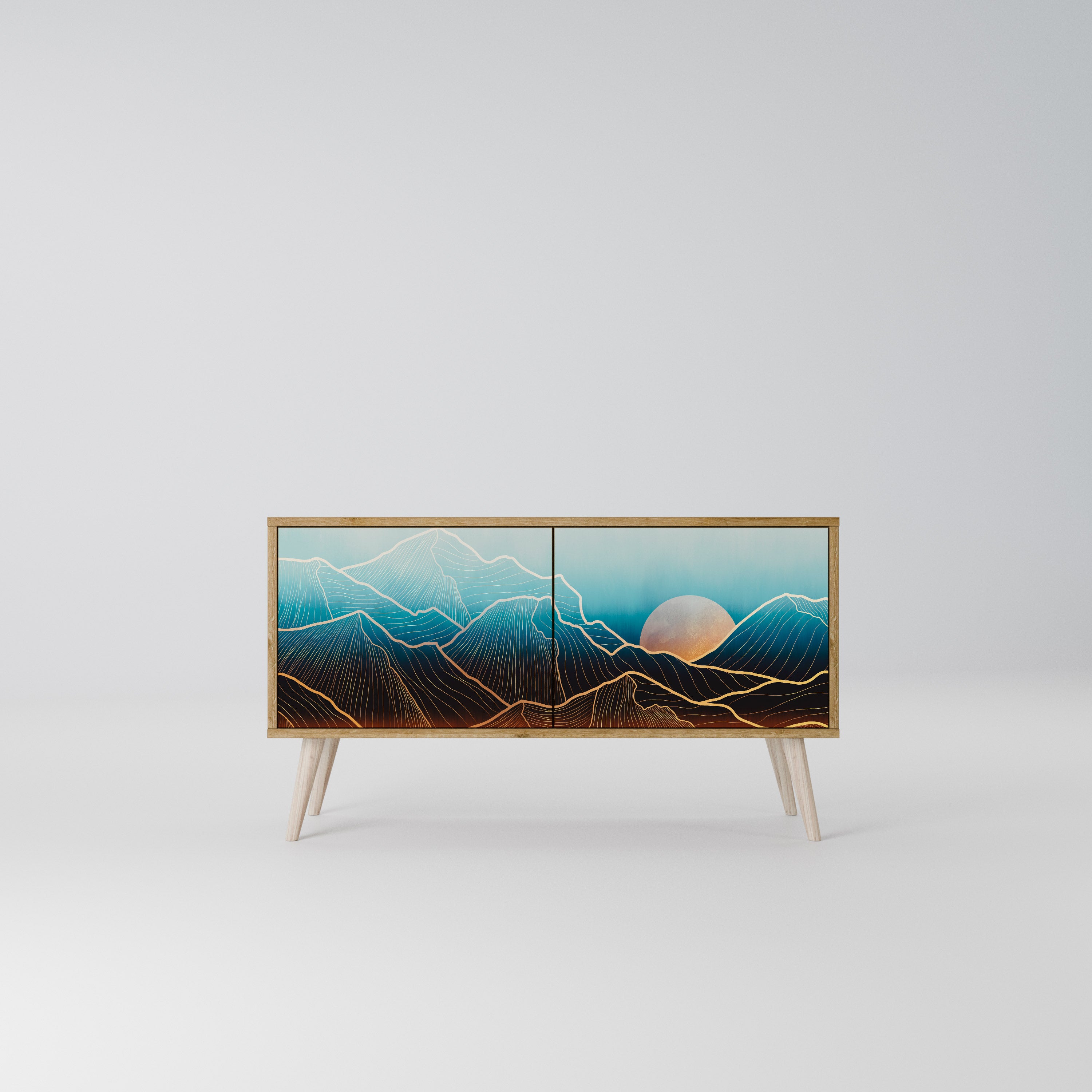 LUNAR SECRETS Mueble de TV Compacto de 2 puertas