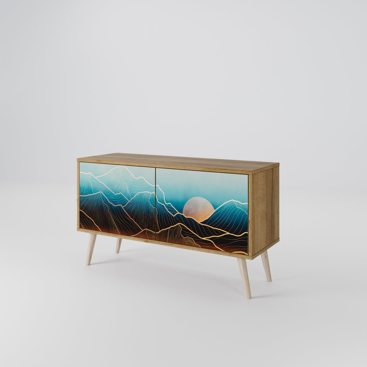 LUNAR SECRETS Mueble de TV Compacto de 2 puertas