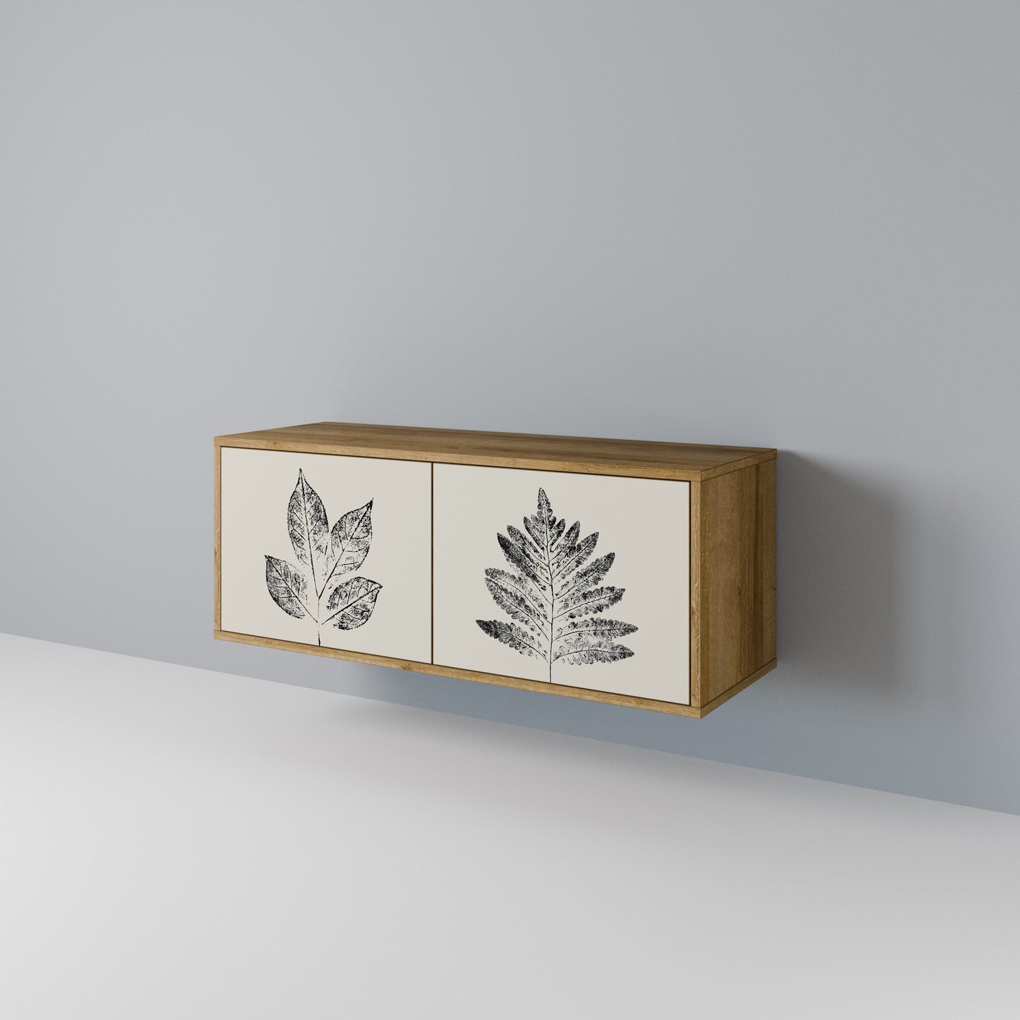 LEAFY STAMPS Mueble de TV Compacto de 2 puertas