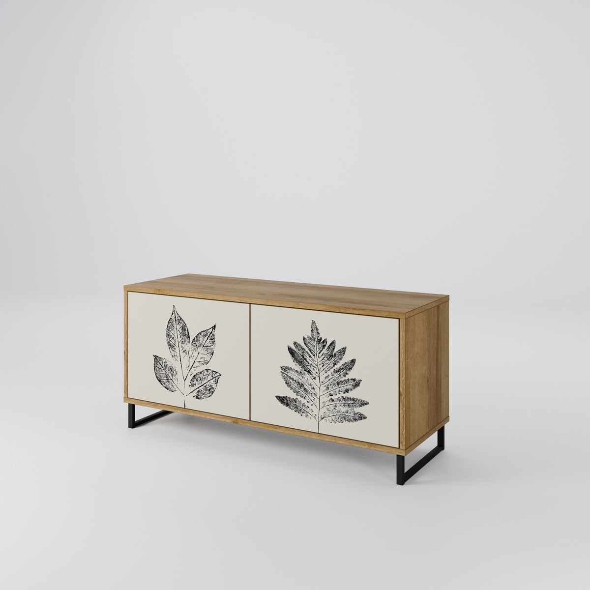 LEAFY STAMPS Mueble de TV Compacto de 2 puertas