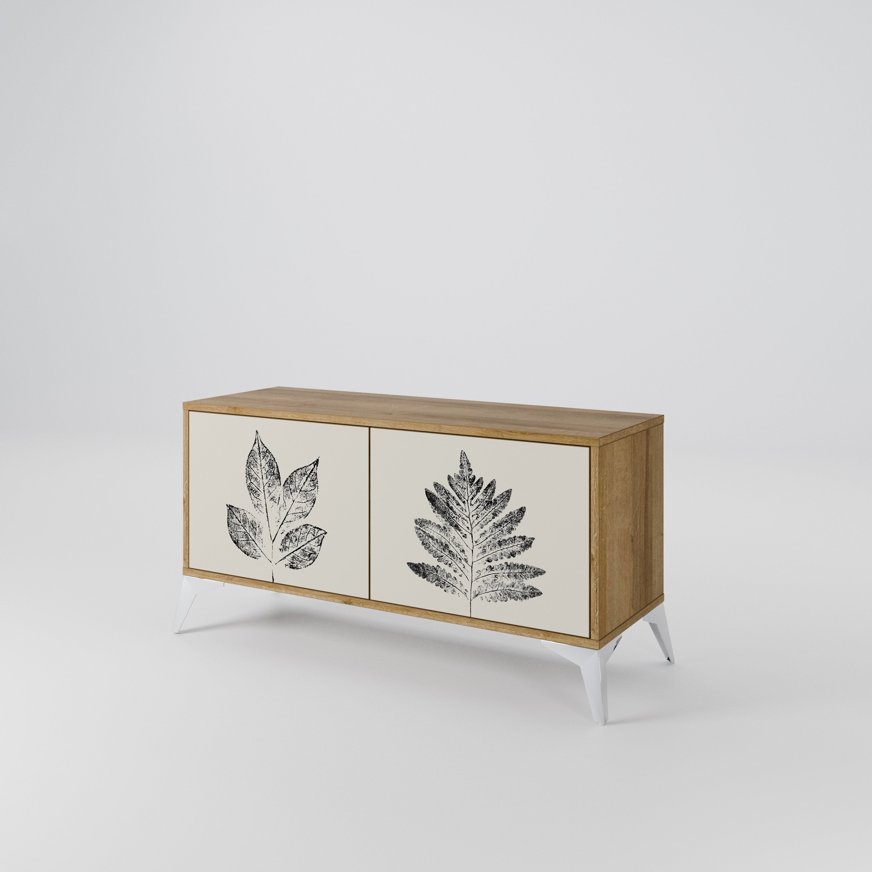 LEAFY STAMPS Compact 2-Door TV Cabinet