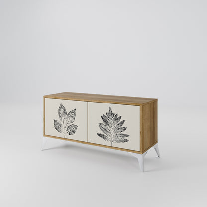 LEAFY STAMPS Mueble de TV Compacto de 2 puertas