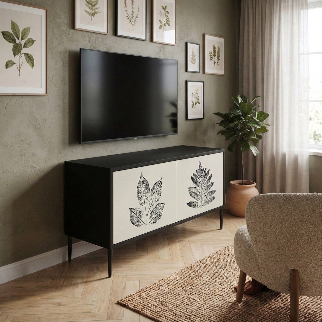 LEAFY STAMPS Compact 2-Door TV Cabinet