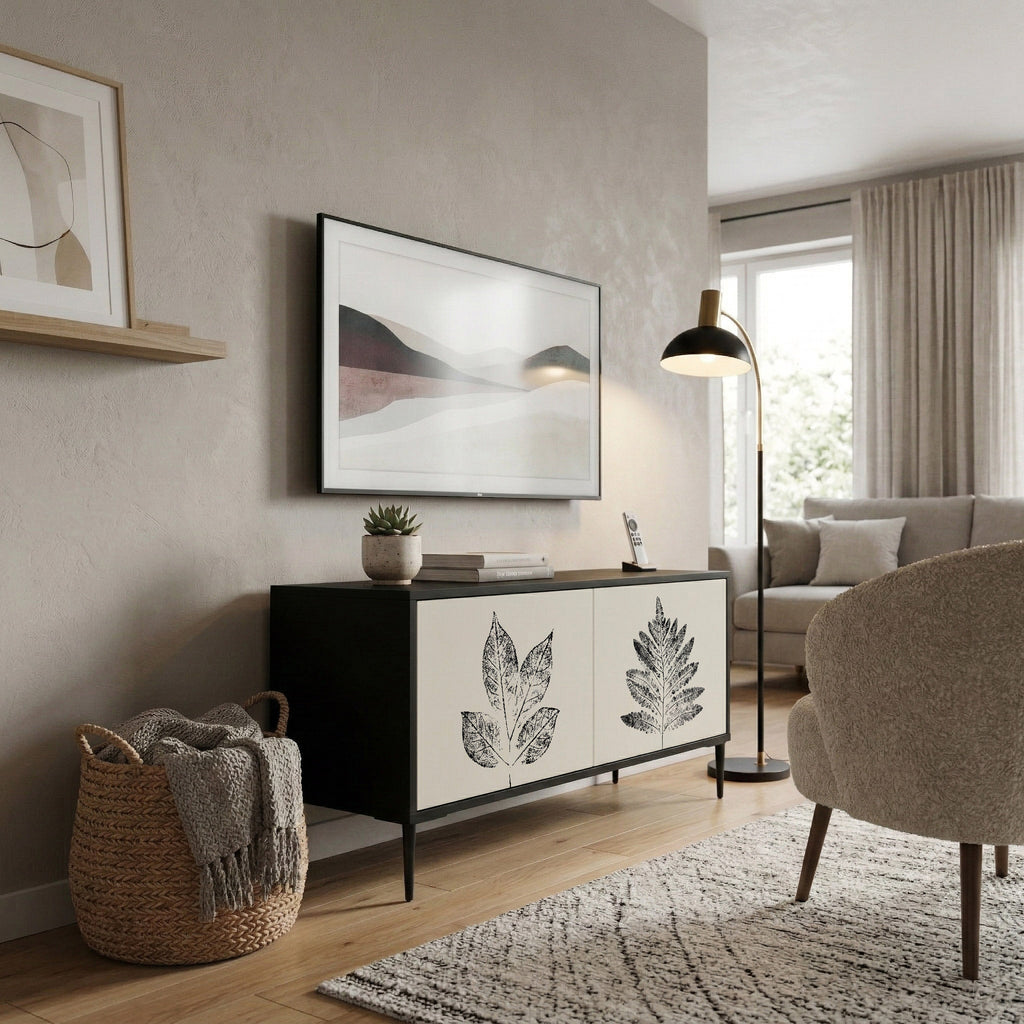 LEAFY STAMPS Compact 2-Door TV Cabinet