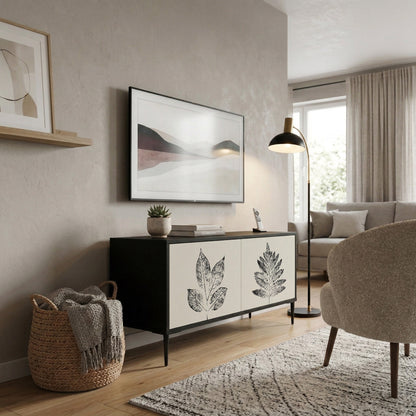 LEAFY STAMPS Mueble de TV Compacto de 2 puertas