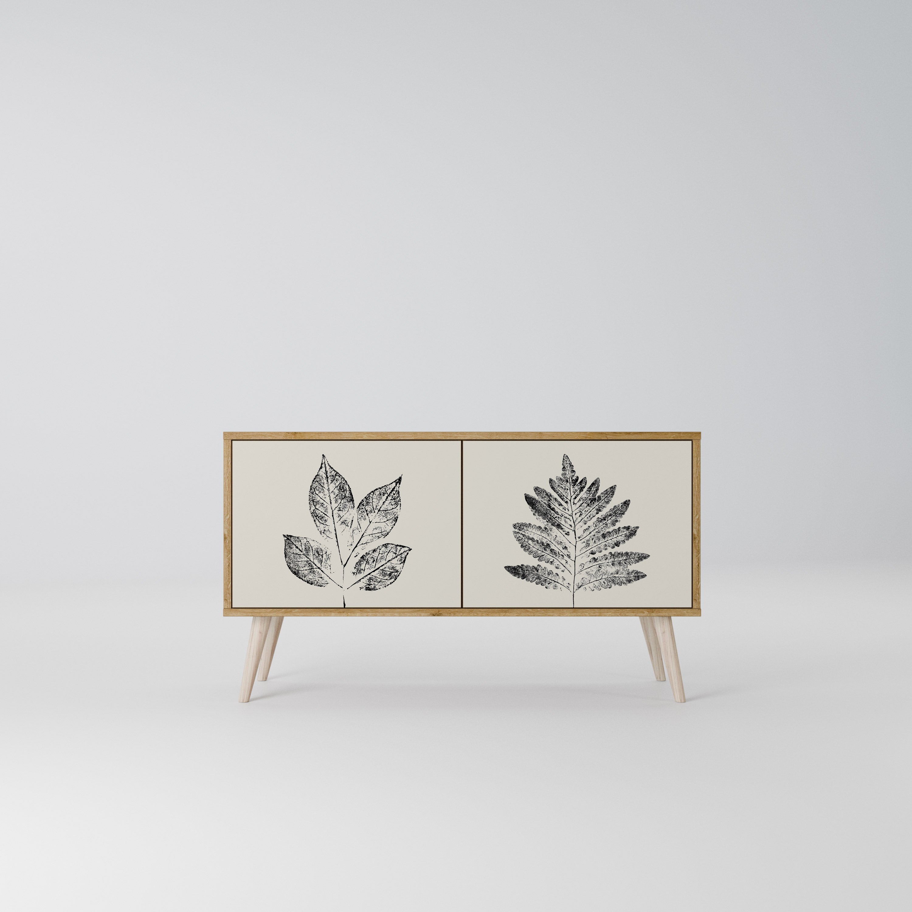 LEAFY STAMPS Mueble de TV Compacto de 2 puertas