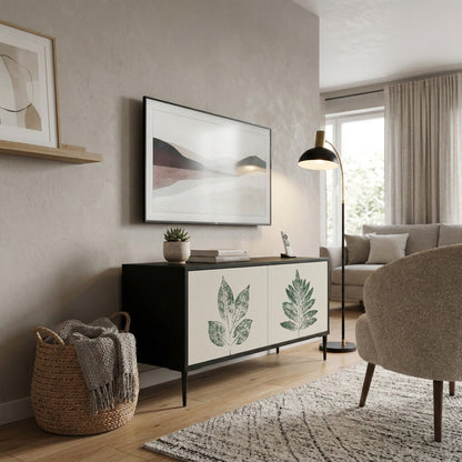 GREEN LEAFY STAMPS Mueble de TV Compacto de 2 puertas